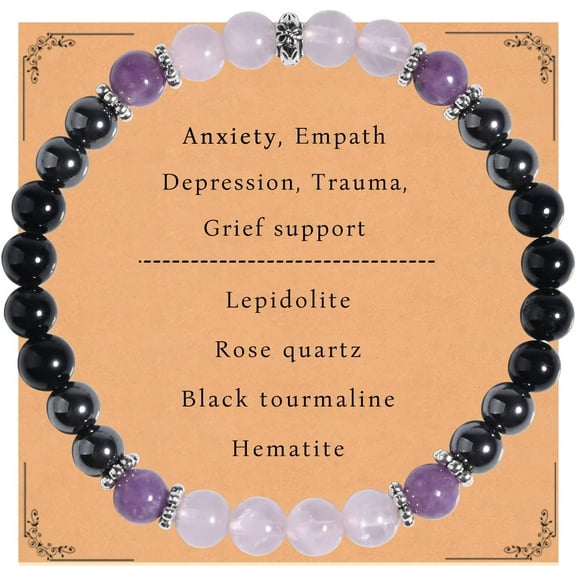 Anxiety Relief Empath Protection Healing Stone Bead Bracelet New Beginning Transformation Grief Support Gifts For Women