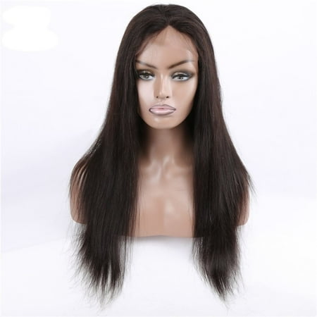- Beroyal Straight Hair Full Lace Wig Virgin Human Hair Straight Brazilian Hair Crochet Full Lace Wig with Baby Hair, 16