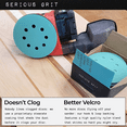 thumbnail image 3 of Serious Grit - 5-Inch 8-Hole Sanding Discs Sample Pack - 80, 120, 150, 180, 220 Grit (2 of each) - Heavy-Duty Hook & Loop Velcro-Backed Film Discs - Sandpaper for Random Orbital Sanders - 10 Disc Bag, 3 of 6