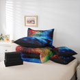 thumbnail image 6 of Manfei Glowing Stars 7 Pieces Full Size Bedding Sets,Celestial Colorful Nebula Full Size Bed in a Bag,Black Reversible, 6 of 7