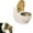 Gold, variant on Wall-Mounted Toilet Water Bowl for Cats, Whisker-friendly and comfortable shape,Novelty Raised Non-Spill Food and Water Dish with Stainless Steel Bowl and Dust Cover for Small Cats