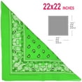 thumbnail image 4 of BASICO 6pk Lime Green Paisley Bandana Face Covering | 100% Cotton Bandana for Men Women | Face Bandana Headband, 4 of 7
