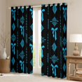 thumbnail image 2 of Feelyou Hippie Aztec Damask Black Out Curtains, Bow Curtains Pack of 2 (42x63 Each), 2 of 6