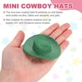 thumbnail image 3 of Sombreros de vaquero mini Uxcell, 12 piezas de sombreros vaqueros en miniatura para manualidades, decoración de fiestas, estilo con puntos brillantes, verde, 3 of 5