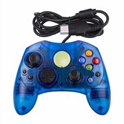 Crystal Blue Xbox Original S-Type Controller Bundle Controller And Extension Cable By Mars Devices