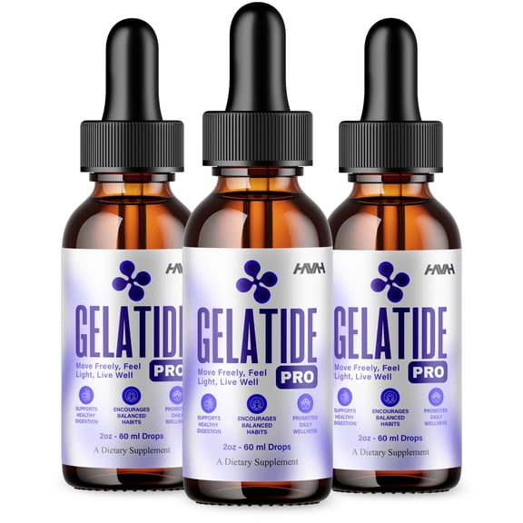 (3 Pack) Gelatide Pro Health Management Support Drops, Gelatide Daily Support Supplement (6oz)