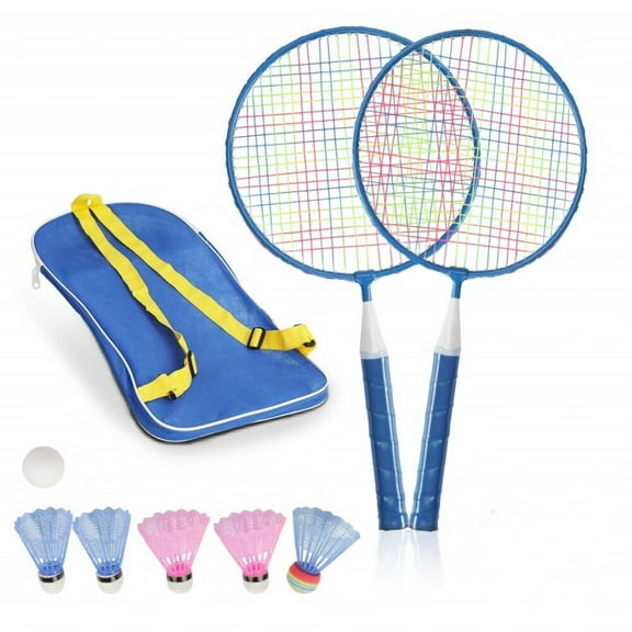 Kids Badminton Set of 2 Rackets with Birdies Carrying Bag for Boys Girls,Ultralight Children's Badminton Racquets for Starter Players Toddler Indoor Backyard Sporting