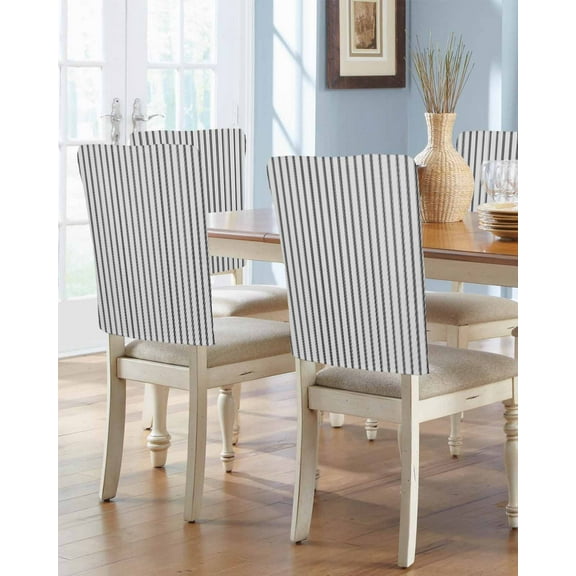 nqOlkjepod Black Striped Chair Covers Set of 4, Decorative Chair Back Cover, Black White Stripes Farmhouse Dining Room Chair Slipcovers Removable Chair Protectors Covers for Party Banquet