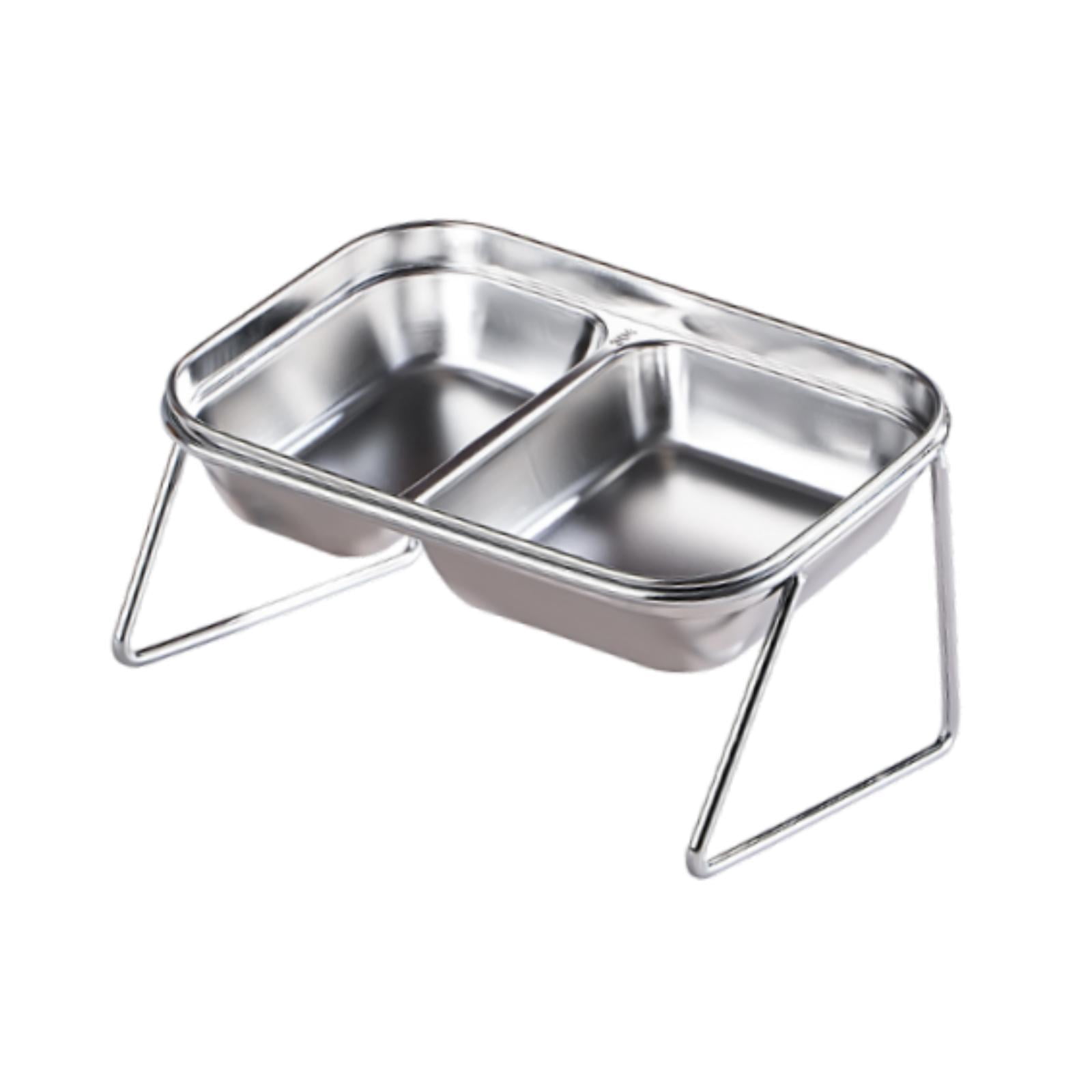 oshhni Elevated Cat Bowls Stainless Steel Dog Feeder Stable Cat Food and Water Bowl