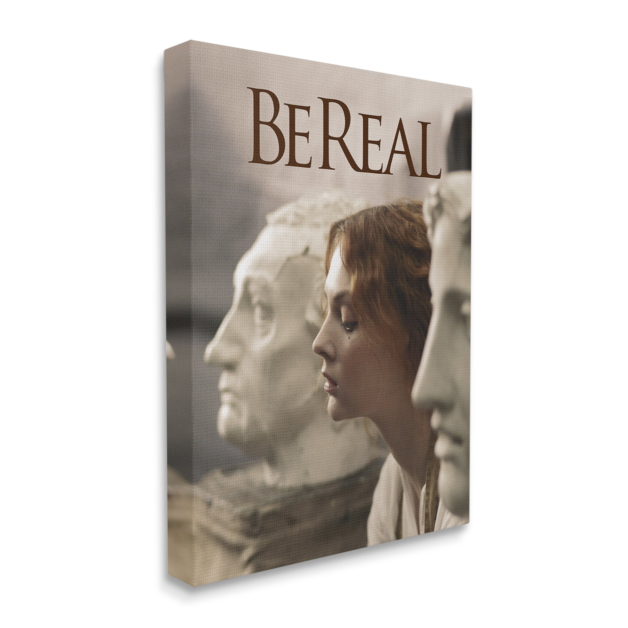 Stupell Industries Be Real Classical Sculptures Inspirational Painting Gallery Wrapped Canvas Art Print Wall Art, 30 x 40