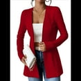 thumbnail image 1 of Chaqueta de Traje Informal de Oficina para Mujer, de Larga, con un Botón y Abertura Frontal, con Diseño de Gofre Rojo M, 1 of 8