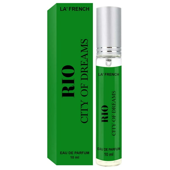 La' French Rio City Of Dreams Eau de Parfum pour Hommes et Femmes 10 ml, 0,3 Fl. Oz. / Parfum Intense Longue Tenue - avec des Notes de Basilic, Cardamome, Baies de Genévrier et Patchouli / Parfum Unisexe Haut de Gamme