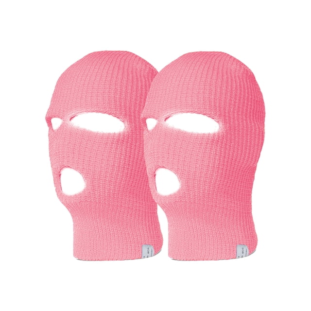 TopHeadwear 3 Hole Ski Face Mask Balaclava, 2 Pack Pink