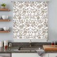 thumbnail image 5 of Brown Flower Sheer Curtains 54 Inches Long, Vintage Farmhouse Boho Leaf Spring Plant Light Filering Curtains, Breathable Simi Curtain Privacy Drapes for Kitchen Bathroom Small Window Treatment, 5 of 9