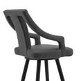 thumbnail image 5 of Maxen 30" Gray Faux Leather and Black Metal Swivel Bar Stool, 5 of 5
