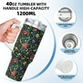 thumbnail image 3 of Uemuo Mexican Flower 1 Print 40oz Ice Bully With Handle And Straw Stainless Steel Vacuum Insulated Cup And 2 In 1 Straw Lid Insulated Travel Tumbler, 3 of 8