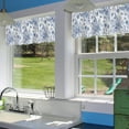 thumbnail image 3 of Valance Curtains for Windows,Blue Plants Flowers Semi Sheer Curtain Valance,Watercolor Floral Leaves Window Valance Curtains,Short Rod Pocket Window Treatment for Kitchen Living Room 54"x18", 3 of 6