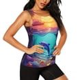 thumbnail image 2 of Fuzoiu Hawaiian Island Dolphin Print Women's Workout Tank Top,Athletic Racerback Sports Tank,Tops Sleeveless Running Loose Fit Yoga Tops,Active Shirts for Yoga, Running, and Gym-Large, 2 of 7