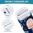 thumbnail image 3 of Yayeee 40oz Double-Wall Insulated Stainless Steel Tumbler with Handle Bottle, Blue Anchor, 3 of 8