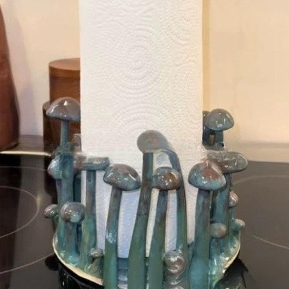 Halloween Decorations, Paper Towel Holder - Mushroom Paper Towel Holder, Unique Paper Towel Holder, Cute Mushroom Candle Holder, Unique Home Decor for Kitchen, Bathroom, Office (1PC)
