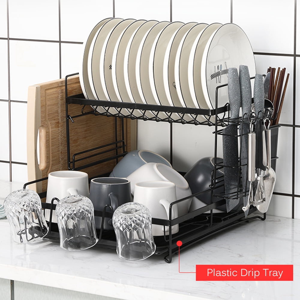 Buy Mewmewcat Carbon Steel Dish Rack Large Capacity Storage Rack for ...