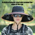 thumbnail image 4 of Djunllk Solar Fan Hat with 2 Solar Fans Rechargeable Adjustable 3 Speed Gears, Wide Brim Summer Bucket Hat, Powerful Fans Fishing Hat Sun Hat for Men Women Outdoor Workers, 4 of 6