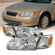 AKKON - For 2000 2001 Toyota Camry OE Style Chrome Housing Headlights Lamp Assembly Replacement