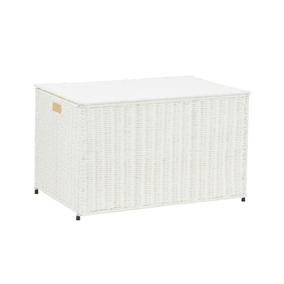 Household Essentials Large Woven Sturge Chest | Paper Rope | Arctic White