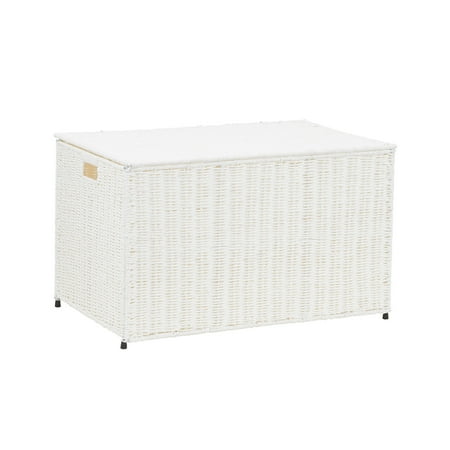 HOUSEHOLD ESSENTIALS Decorative Wicker Paper Rope Storage Chest