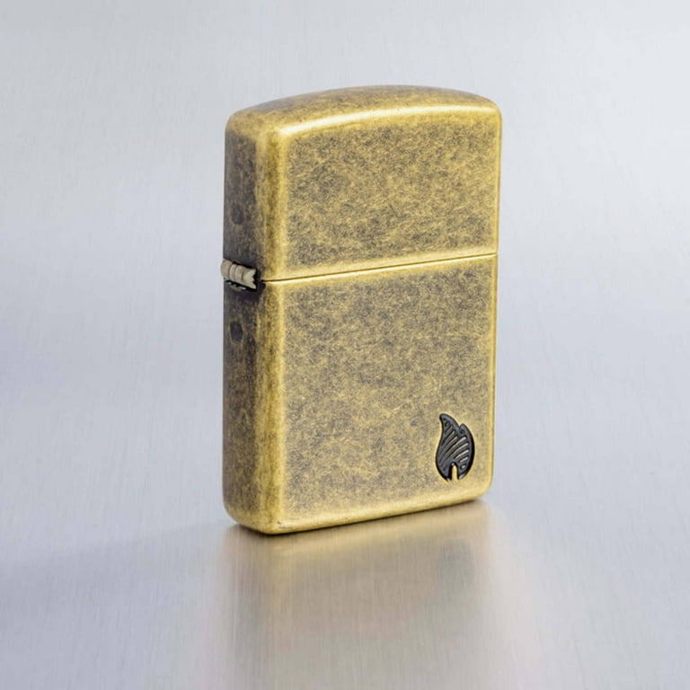 Zippo 46400 Armor Antique Brass Flame Design Pocket Lighter