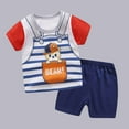 thumbnail image 2 of Fesfesfes Toddler Boys Cartoon Print Pattern Short Sleeve Clothes Summer Two-piece Sute, 2 of 3