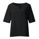 thumbnail image 4 of Vestidos Casuales Para Mujer, Blusas De Mujer De Moda Blusa de lino y imitación de cuello redondo con mangas 3/4 para mujer, 4 of 5