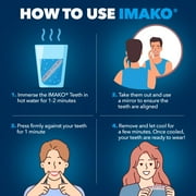 Imako Premium Cosmetic Teeth - 2 Pack - Small, Bleached White - Upper Veneers - Custom Fit at Home, DIY Smile Makeover, Made in USA