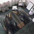 thumbnail image 3 of Black and Gold White Horse Shaggy Area Rug, Rugs for Living Room Bedroom Non Slip Door Mat Indoor Carpet Machine Washable Nursery Home Decor Floor Mats for Entryway 60x39in-#, 3 of 5
