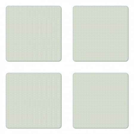 

Geometric Coaster Set of 4 Grid Style Geometric Arrangement Abstract Art Chevron Zigzags Lines Square Hardboard Gloss Coasters Standard Size Ivory Coral and Seafoam by Ambesonne
