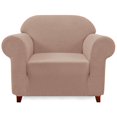 thumbnail image 1 of 2024 Solid Print Polyester Loveseat Slipcover  Chocolate, 1 of 6