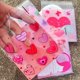 thumbnail image 1 of 100 bolsas de regalo autoadhesivas OPP rosadas en forma de corazón románticas for bodas, fiestas y días festivos, 1 of 5