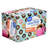 Great Value Donut Shop 100% Arabica Medium Ground Coffee, 0.38 oz, 12 count