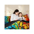 thumbnail image 5 of Homewish Watercolor Tree Of Life 7pcs Queen Bedding,Colorful Boho Glass Bedding Comforter Set Queen,Black Reversible, 5 of 8