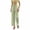 Green01, variant on ROHUUQUE Jogger Pants for Women Cotton Linen Mid Rise Elastic WaistSolid Loose Cropped Trousers with Side Pockets Side Button Black