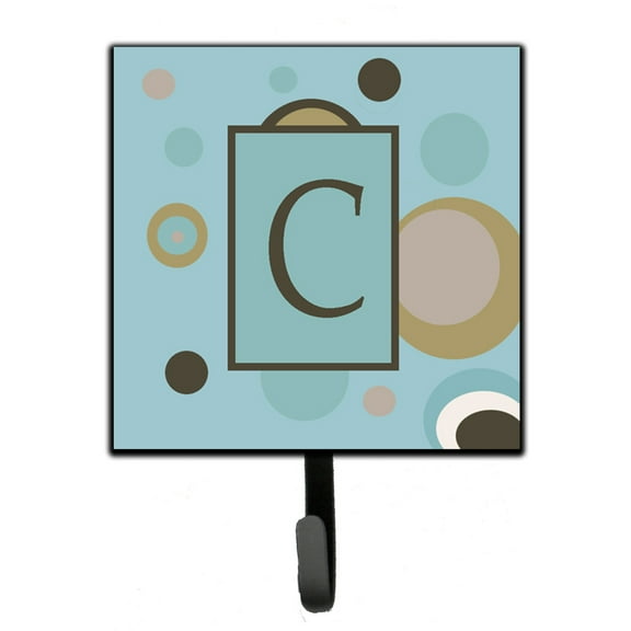 Letter C Initial Monogram - Blue Dots Leash or Key Holder