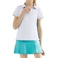 thumbnail image 1 of Gibobby Blusas Para Niñas Elegantes Camisas de de manga corta para niñas, camisetas deportivas atléticas con cuello vuelto, camisetas de tenis （Blanco， 6-7 Años), 1 of 3