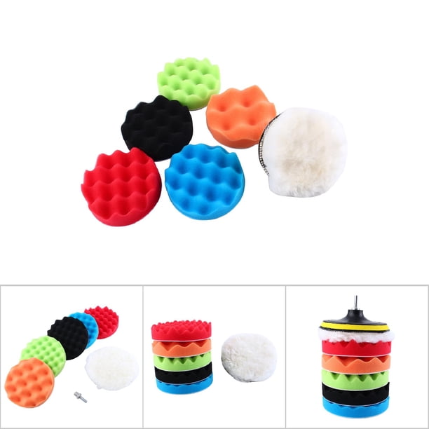 Almohadilla de pulido, 7 piezas, 6 ", esponja para pulir, kit de taladro para pulidora de automóviles, almohadilla de pulido con cera, tecnología avanzada