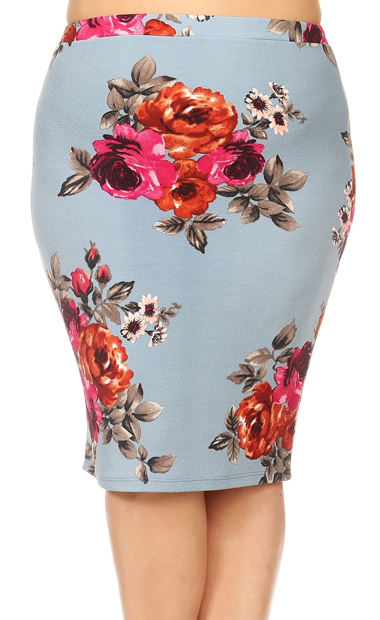 floral pencil skirt xxl
