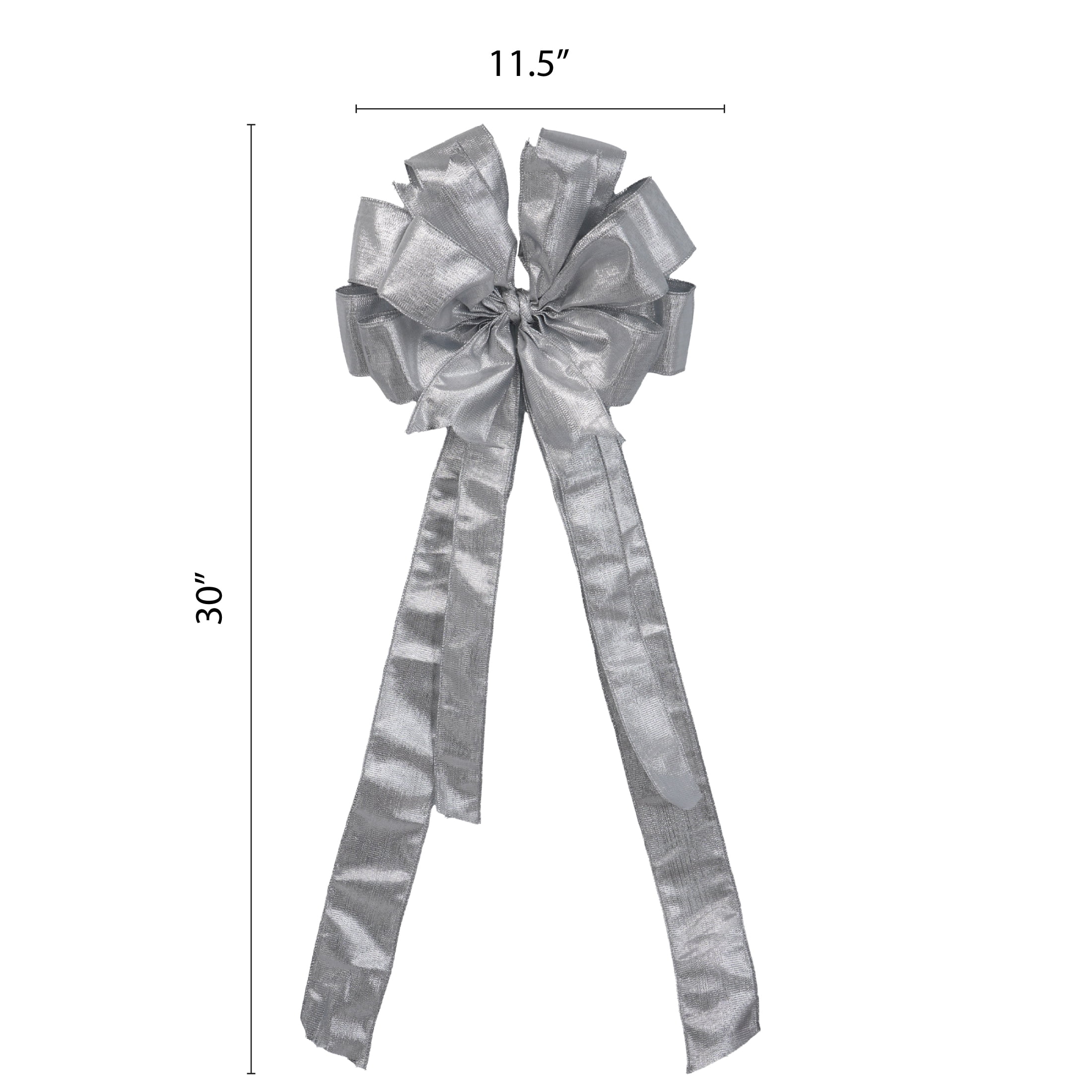 Silver Decorative Christmas Bow, 30", by Holiday Time