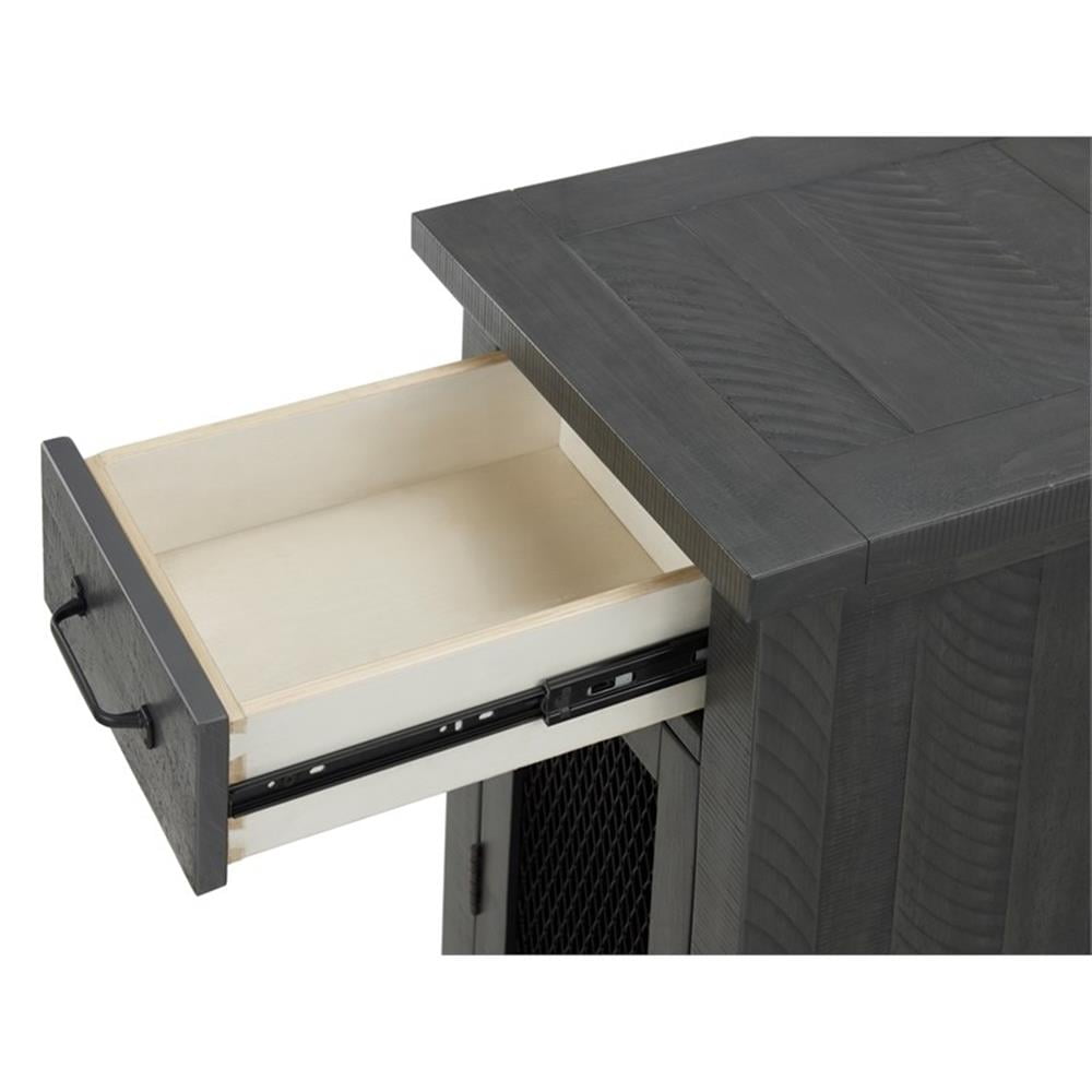 Martin Svensson Home Rustic Chairside Table with Power Gray