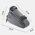thumbnail image 7 of Bike Storage Bag, Bicycle Front Tube Frame Handlebar Saddle Triangle Basket Waterproof Pouch Pack Travel Bag Cycling Riding Accessories for Cell Phone/Wallet Road Mountain Cycling, Grey, 7 of 7