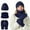 Navy, variant on Fall Winter Beanie Hat Scarf Gloves 42 Pieces Set for Mens Women, Girls Beanie with Long Thickened Wool Hat Scarf Neck Warmer Touchscreen Gloves