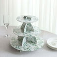 thumbnail image 2 of Efavormart 3-Tier White Green Cardboard Cupcake Stand with Eucalyptus Leaves Print, Tea Party Dessert Display Stand Round Serving Platter - 11" Tall, 2 of 6