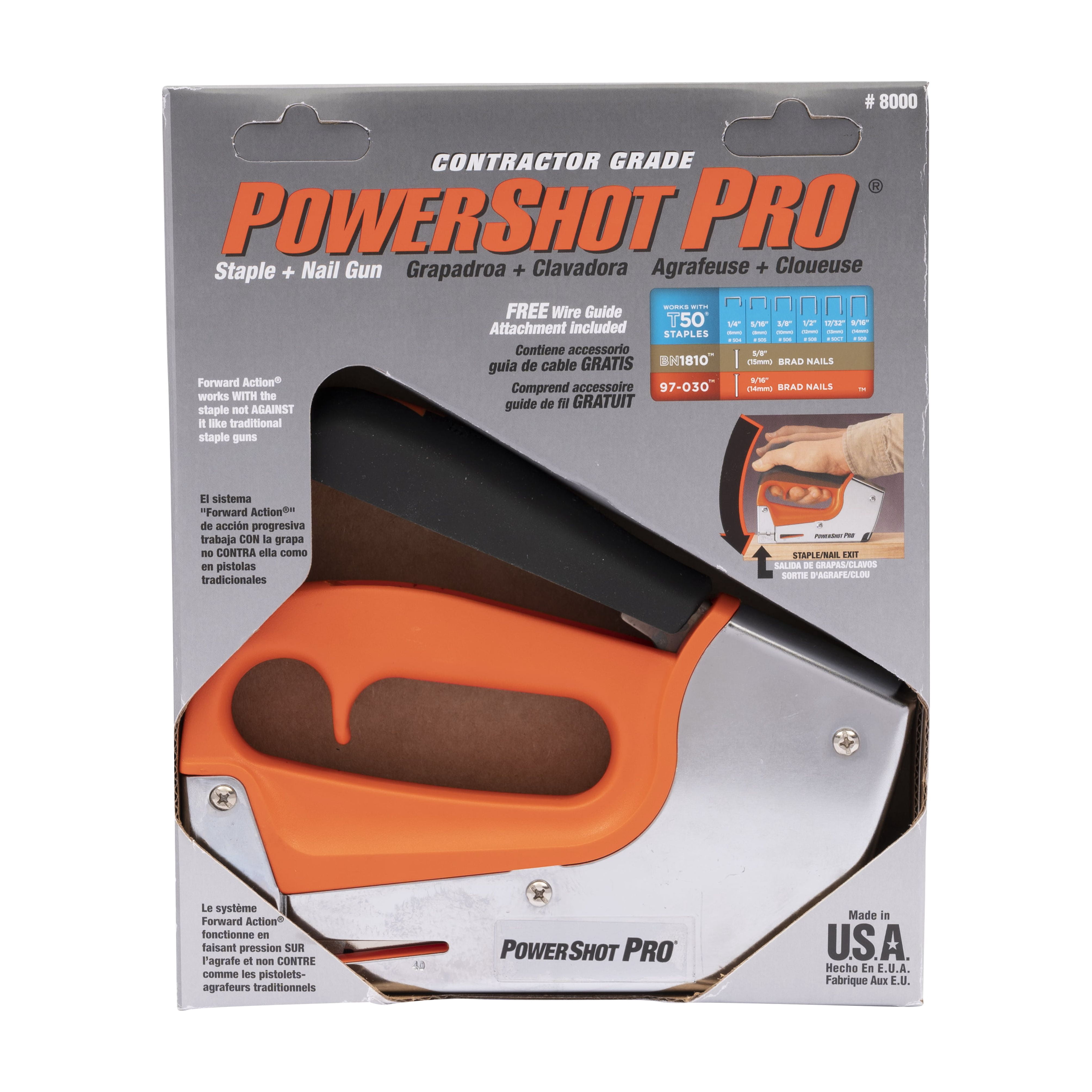 Arrow PowerShot 8000 Pro Forward Action Heavy Duty Staple Gun and Nailer